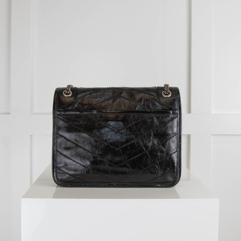 YSL Niki Baby Black Silver Hardware