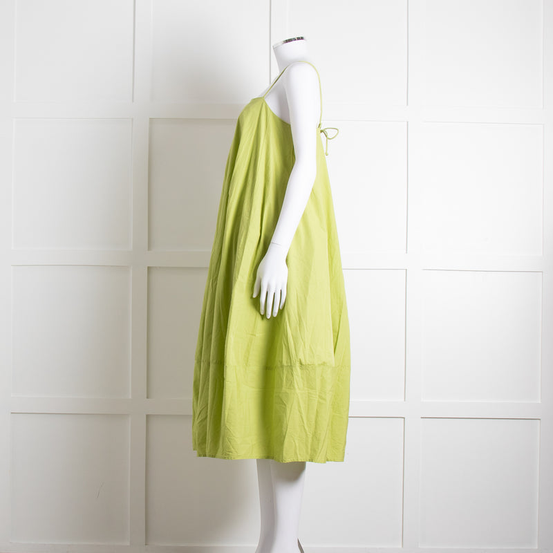 Free People Lime Green Spaghetti Straps Cotton Sundress