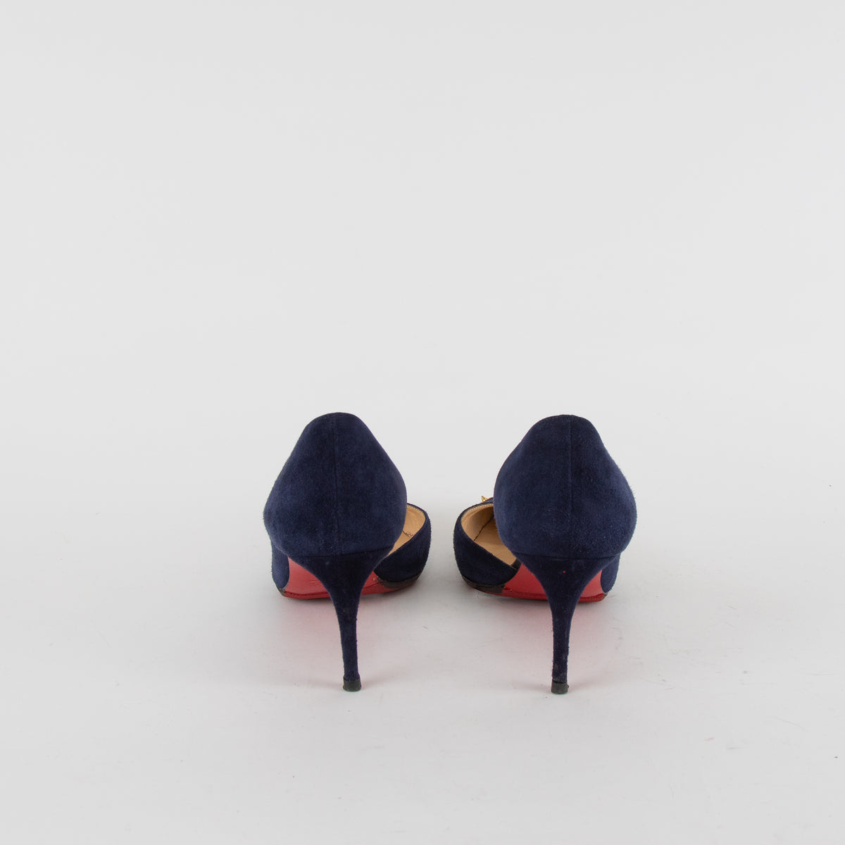 Christian Louboutin Navy Suede Culturella Studded Heeled Shoes