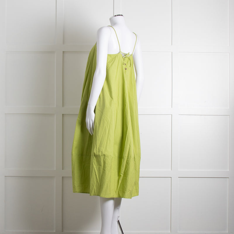 Free People Lime Green Spaghetti Straps Cotton Sundress