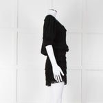 Maje Black Crochet Trim Short Sleeve Playsuit