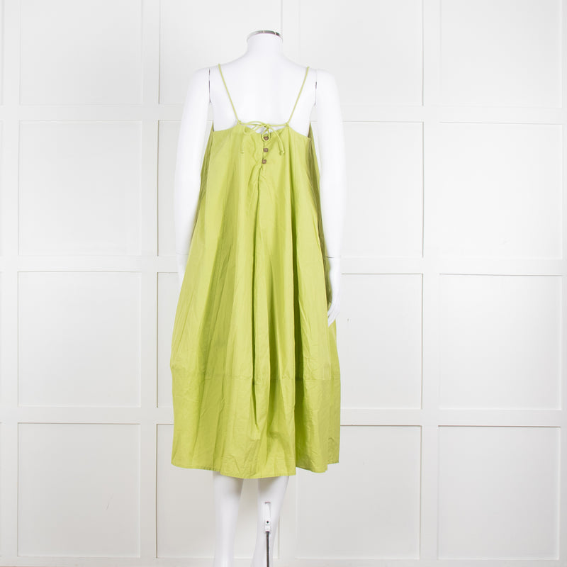 Free People Lime Green Spaghetti Straps Cotton Sundress