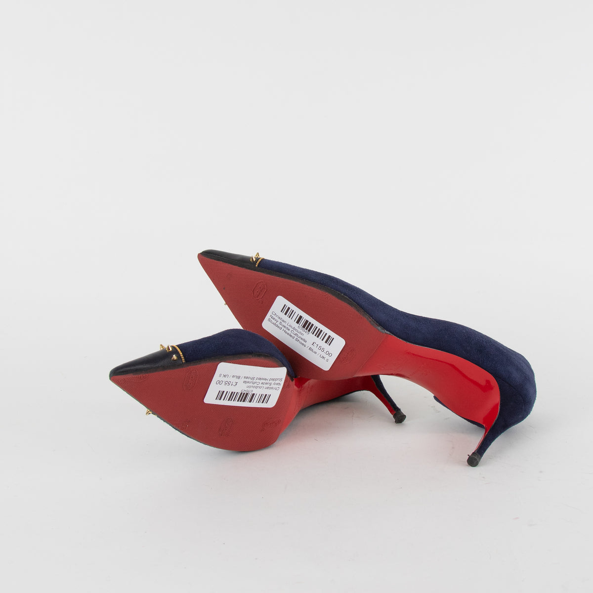 Christian Louboutin Navy Suede Culturella Studded Heeled Shoes