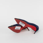 Christian Louboutin Navy Suede Culturella Studded Heeled Shoes