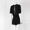 Maje Black Crochet Trim Short Sleeve Playsuit
