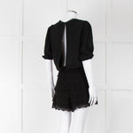 Maje Black Crochet Trim Short Sleeve Playsuit