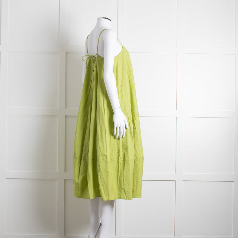 Free People Lime Green Spaghetti Straps Cotton Sundress