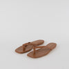 Gia X Pernille Teisbaek Tan Leather Flat Flip Flops