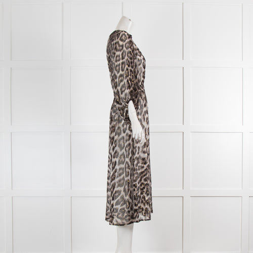 Dea Kudibal Silk Animal Print Dress With Gold Lurex Spots