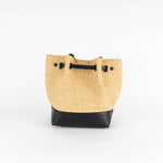 Demellier New York Raffia Leather Bucket Bag