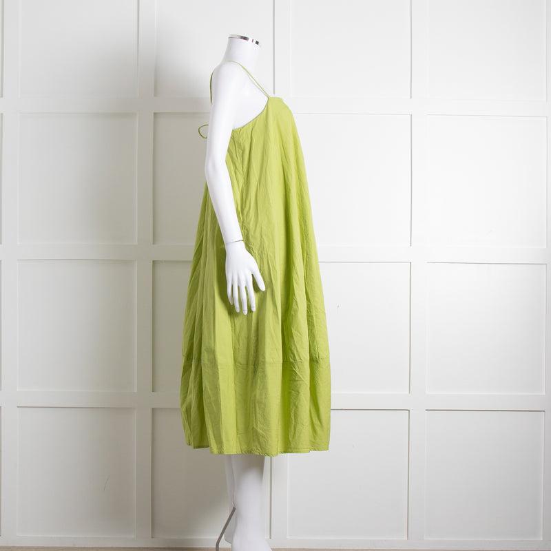 Free People Lime Green Spaghetti Straps Cotton Sundress