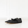 Le Monde Beryl Black Woven Mary Jane Shoes