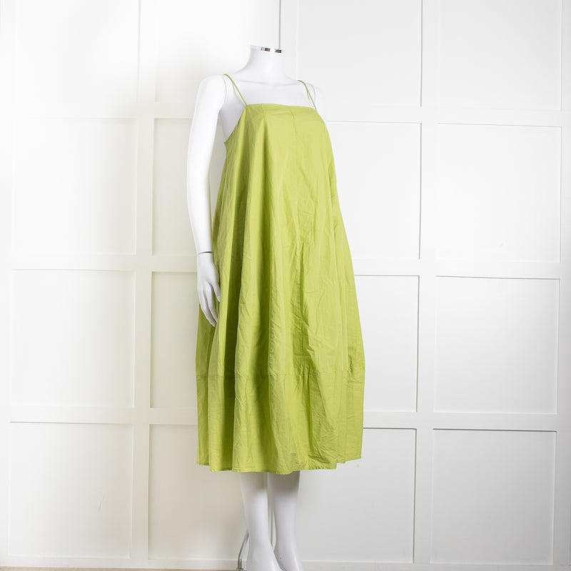 Free People Lime Green Spaghetti Straps Cotton Sundress