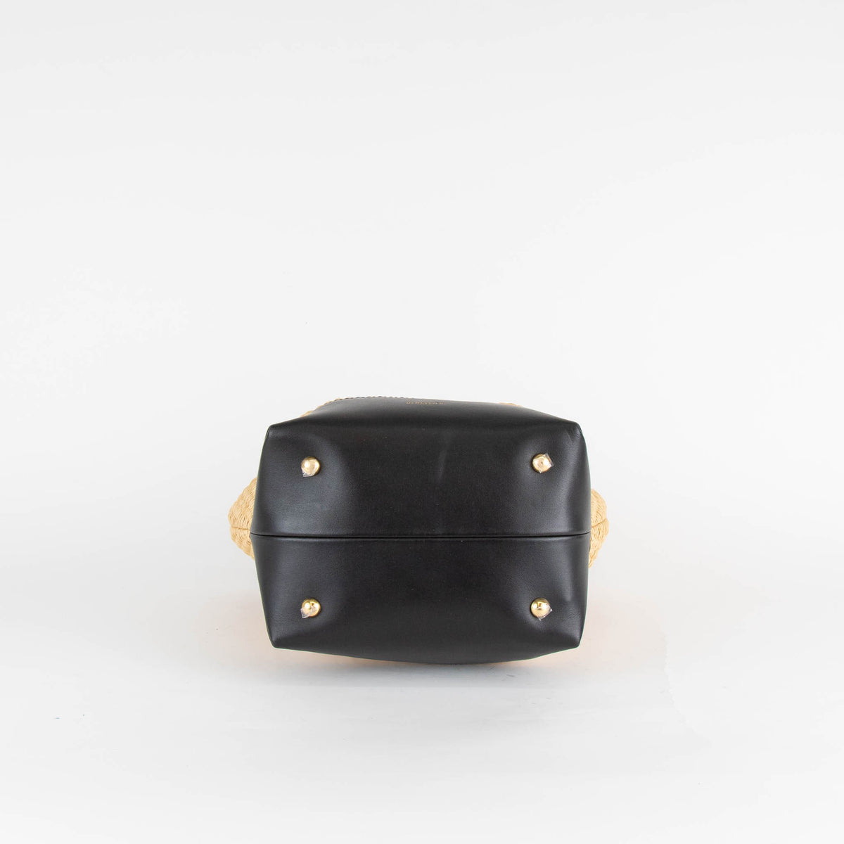 Demellier New York Raffia Leather Bucket Bag