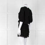 Maje Black Crochet Trim Short Sleeve Playsuit
