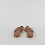 Gia X Pernille Teisbaek Tan Leather Flat Flip Flops