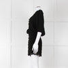 Maje Black Crochet Trim Short Sleeve Playsuit