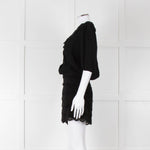 Maje Black Crochet Trim Short Sleeve Playsuit