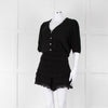 Maje Black Crochet Trim Short Sleeve Playsuit