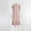 Rails Cream Short Sleeve Dress With Pink Flowers & Frill Hem