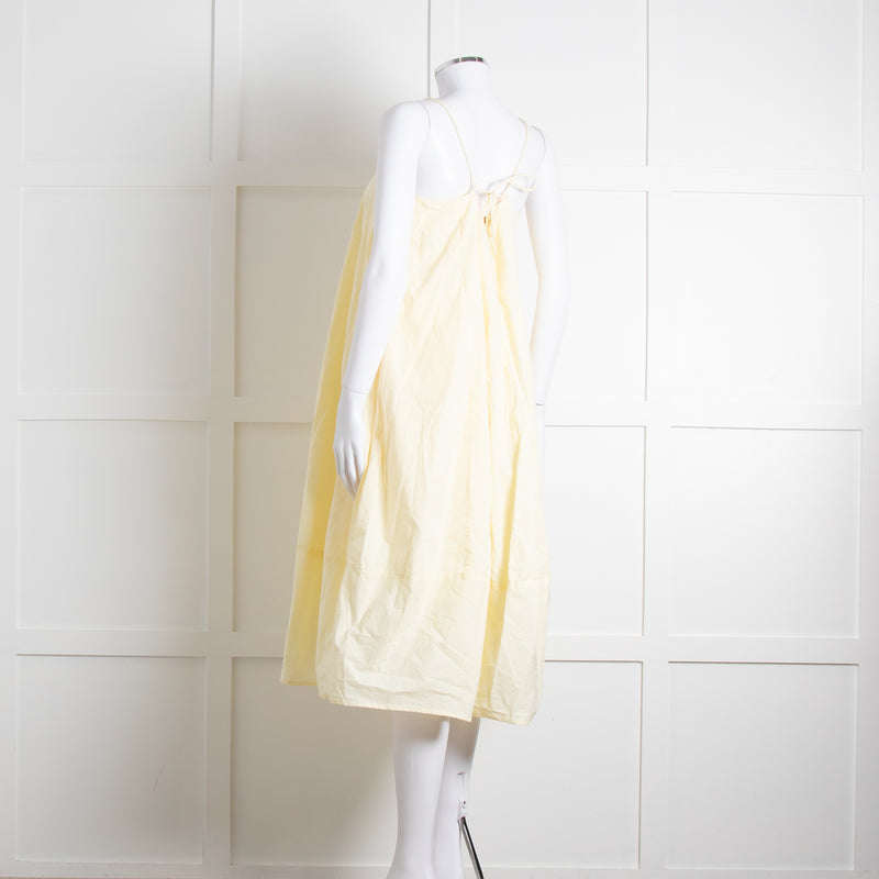 Free People Pale Yellow Spaghetti Straps Cotton Sundress