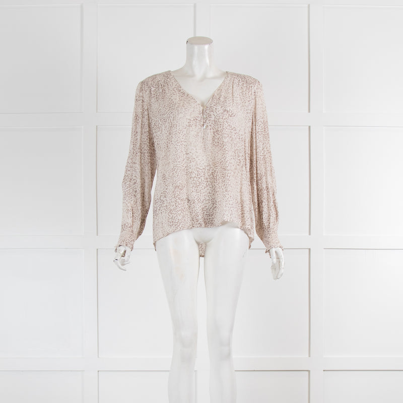 Rails Beige & Cream Patterned & Gathered Back Blouse