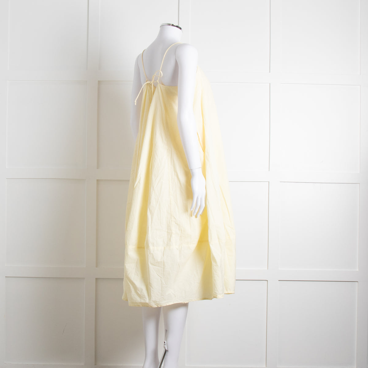 Free People Pale Yellow Spaghetti Straps Cotton Sundress