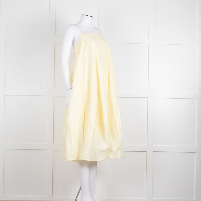 Free People Pale Yellow Spaghetti Straps Cotton Sundress