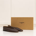 Le Monde Beryl Brown Leather Slipper Shoe