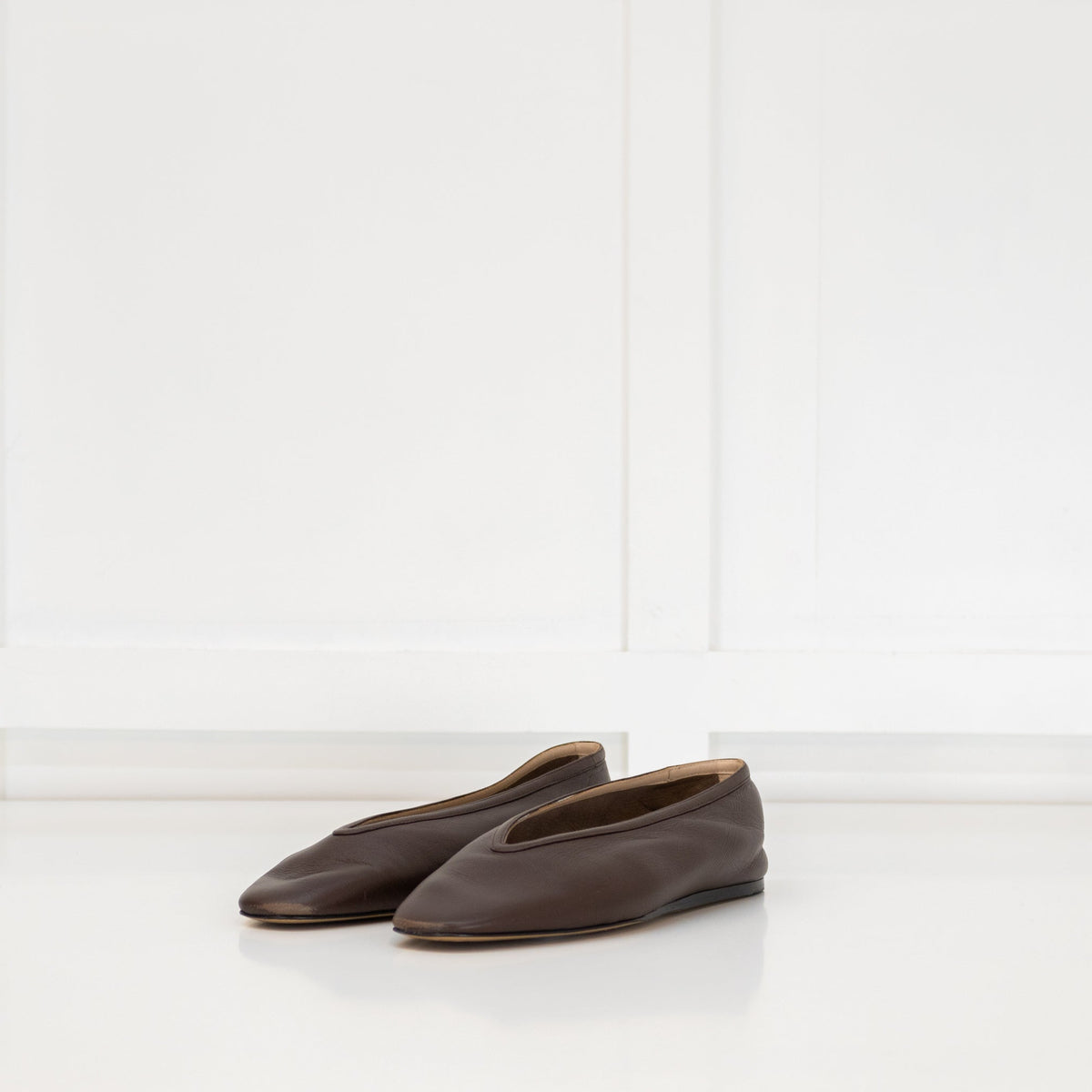 Le Monde Beryl Brown Leather Slipper Shoe