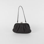Lulu Guinness Black Raffia Small Coin Purse Bag
