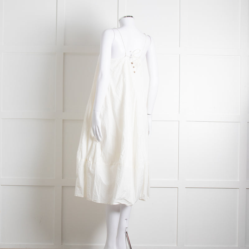 Free People Cream Cotton Spaghetti Straps Sundress