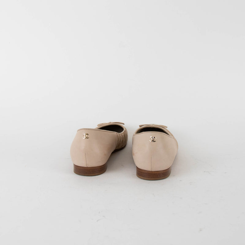 Chanel Beige Woven Ballet Pumps