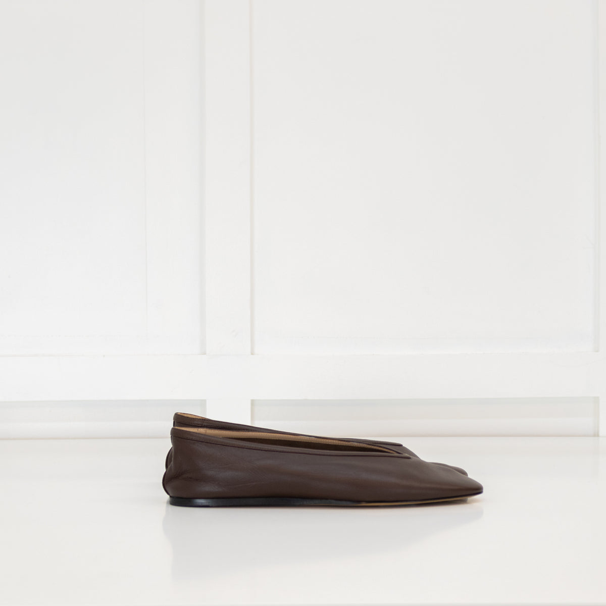 Le Monde Beryl Brown Leather Slipper Shoe
