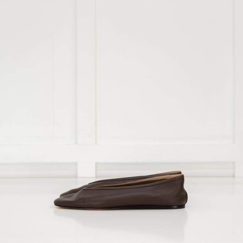 Le Monde Beryl Brown Leather Slipper Shoe