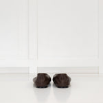 Le Monde Beryl Brown Leather Slipper Shoe