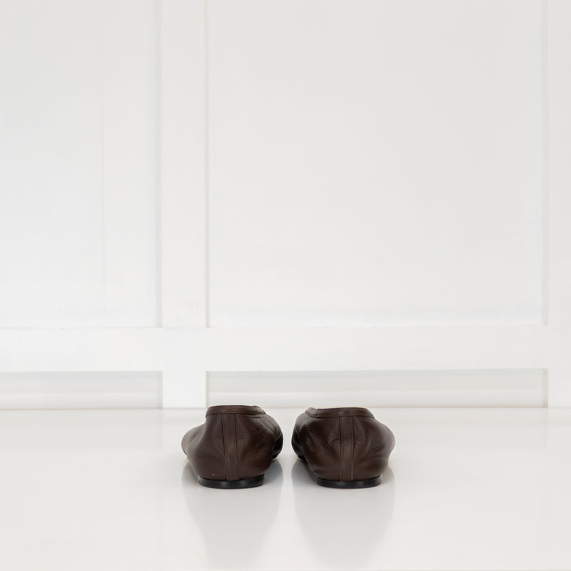 Le Monde Beryl Brown Leather Slipper Shoe
