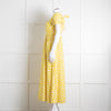 Diane Von Furstenberg Cream Yellow Floral Puffed Sleeve Maxi Dress