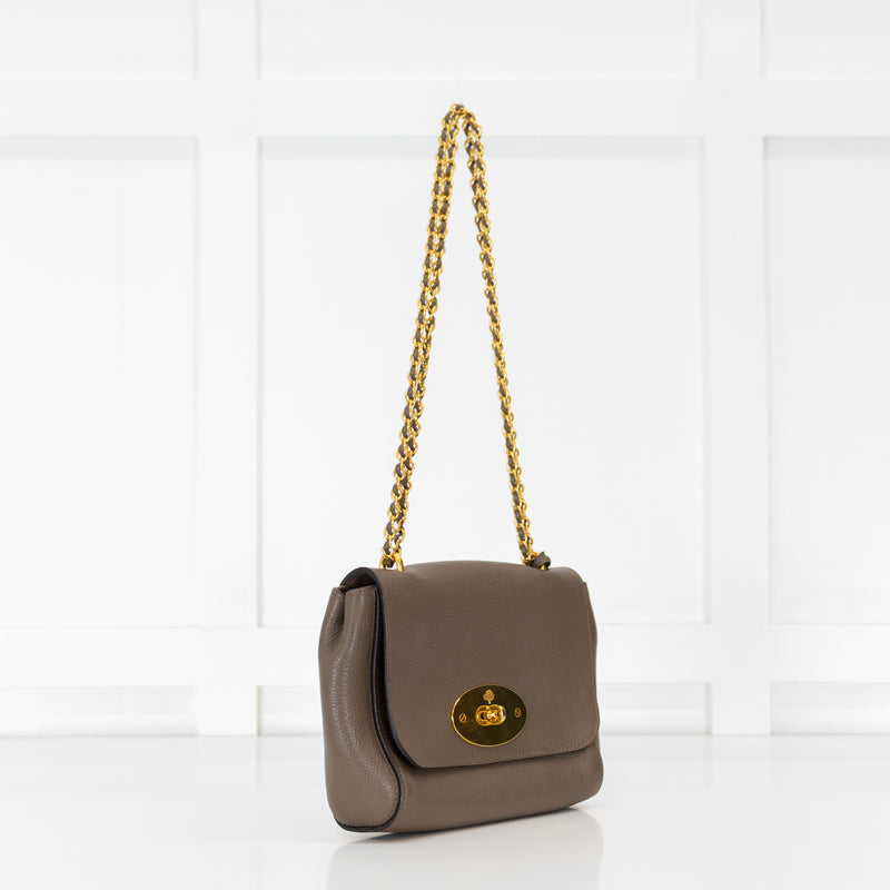 Mulberry Taupe Lily Micro Classic Grain Leather Bag