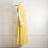 Diane Von Furstenberg Cream Yellow Floral Puffed Sleeve Maxi Dress