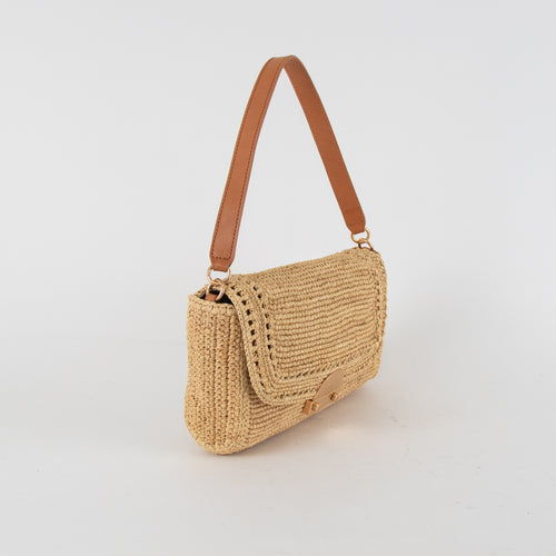 Vanessa Bruno Raffia Flap Shoulder Bag