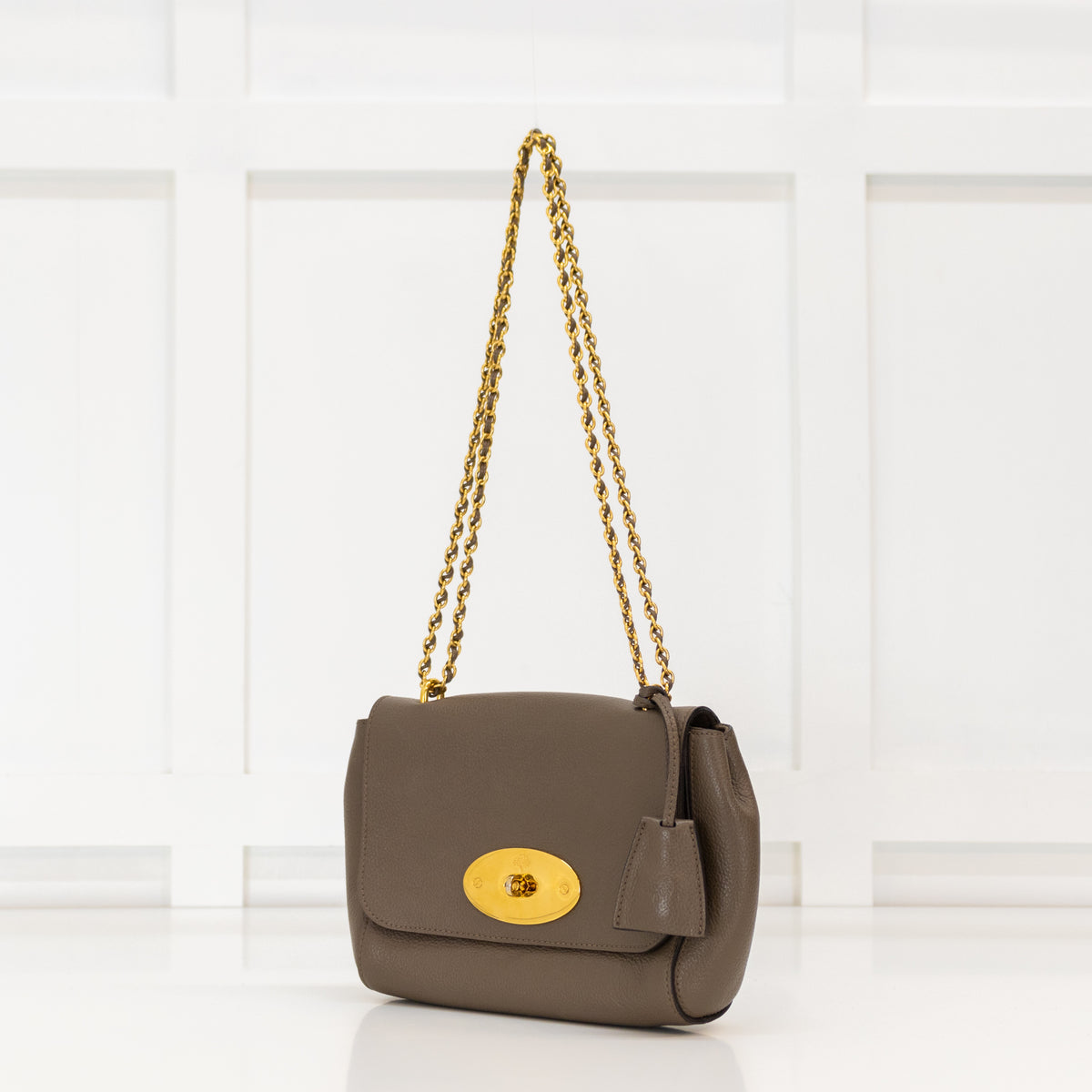 Mulberry Taupe Lily Micro Classic Grain Leather Bag