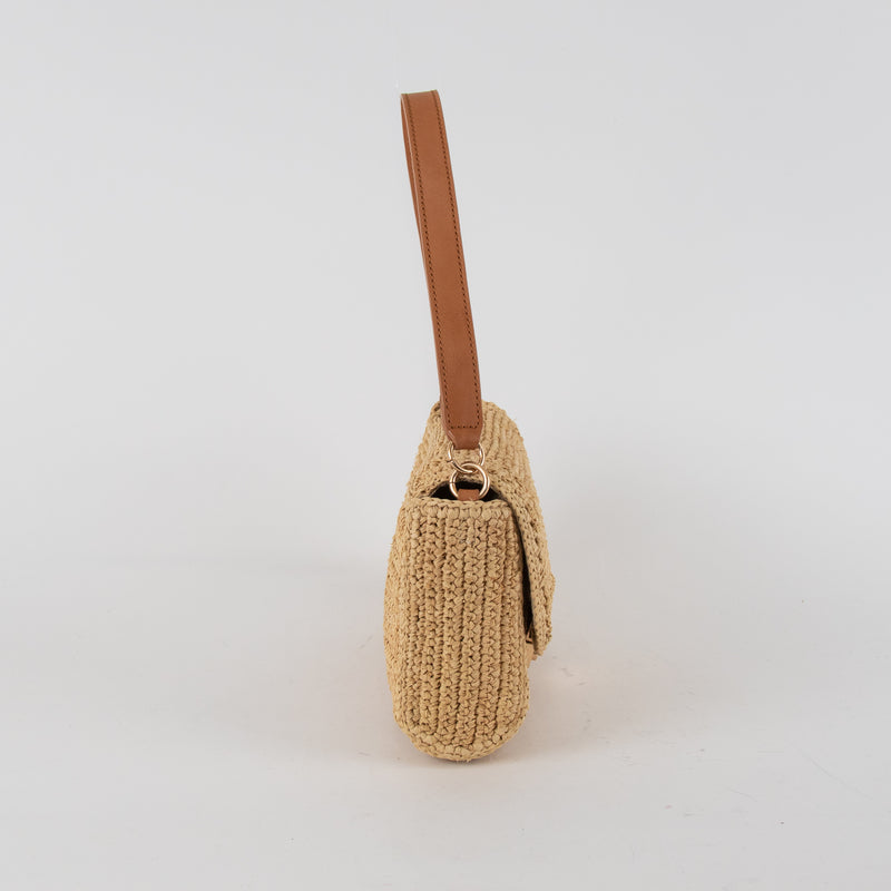 Vanessa Bruno Raffia Flap Shoulder Bag