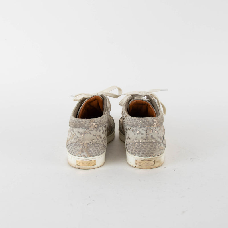 Jimmy Choo Light Khaki Snake Print Trainers