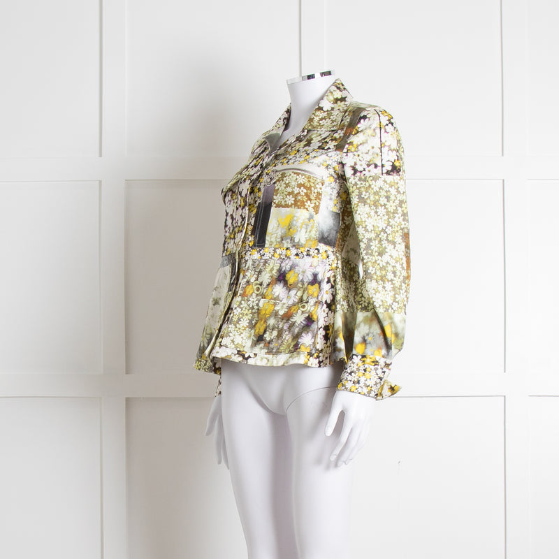 MM6 Maison Margiela Cream Khaki Daisy Print Jacket