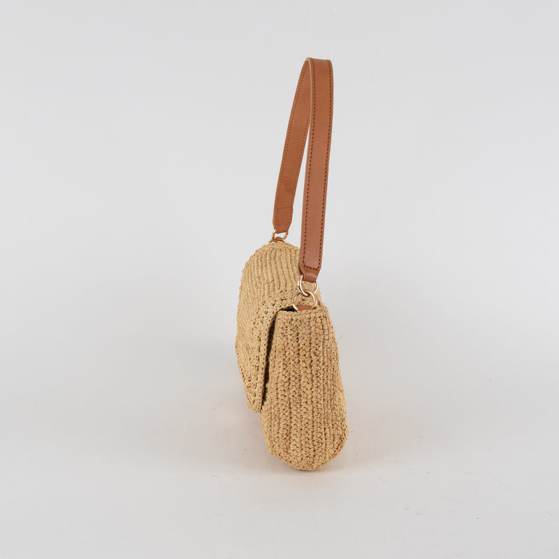 Vanessa Bruno Raffia Flap Shoulder Bag