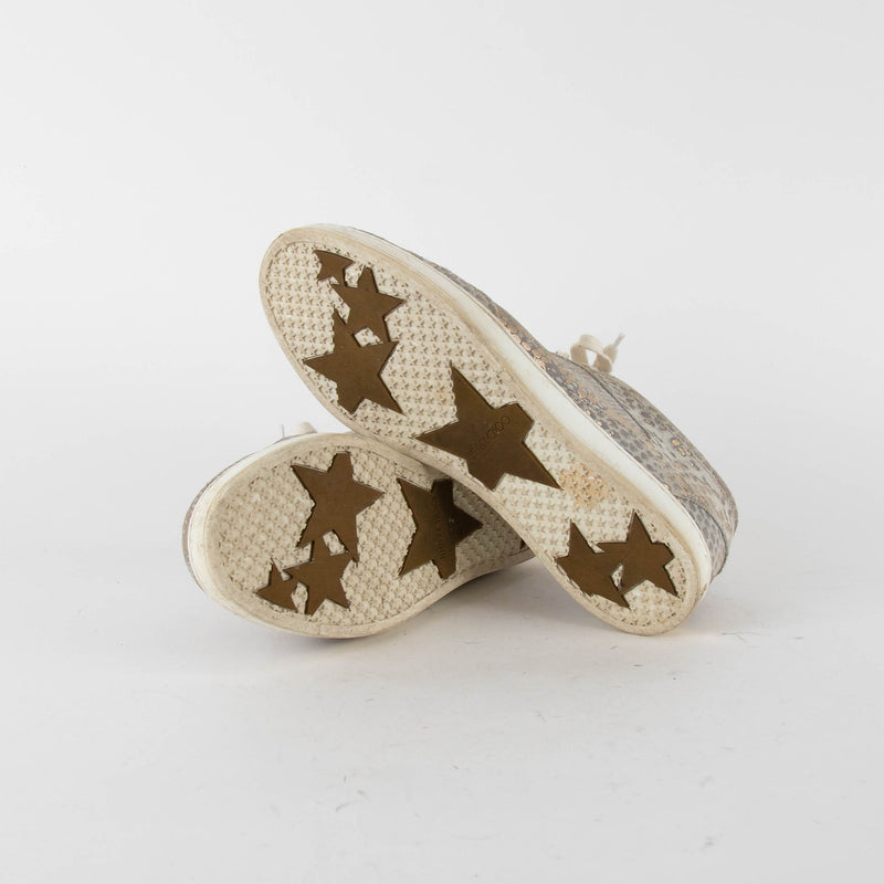 Jimmy Choo Light Khaki Snake Print Trainers