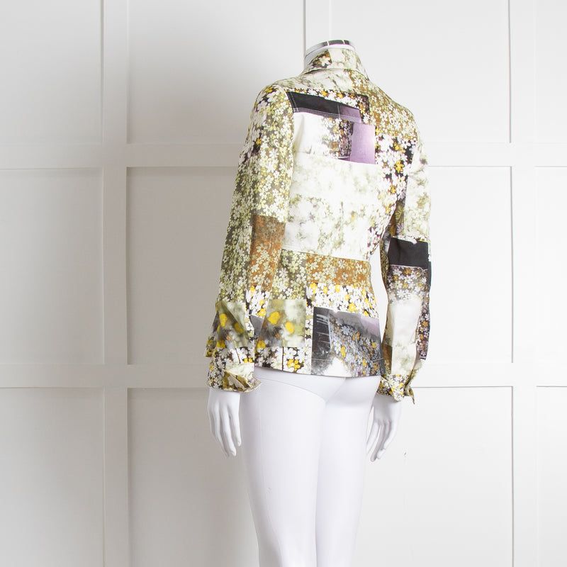 MM6 Maison Margiela Cream Khaki Daisy Print Jacket