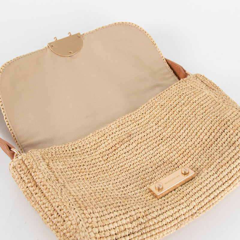 Vanessa Bruno Raffia Flap Shoulder Bag