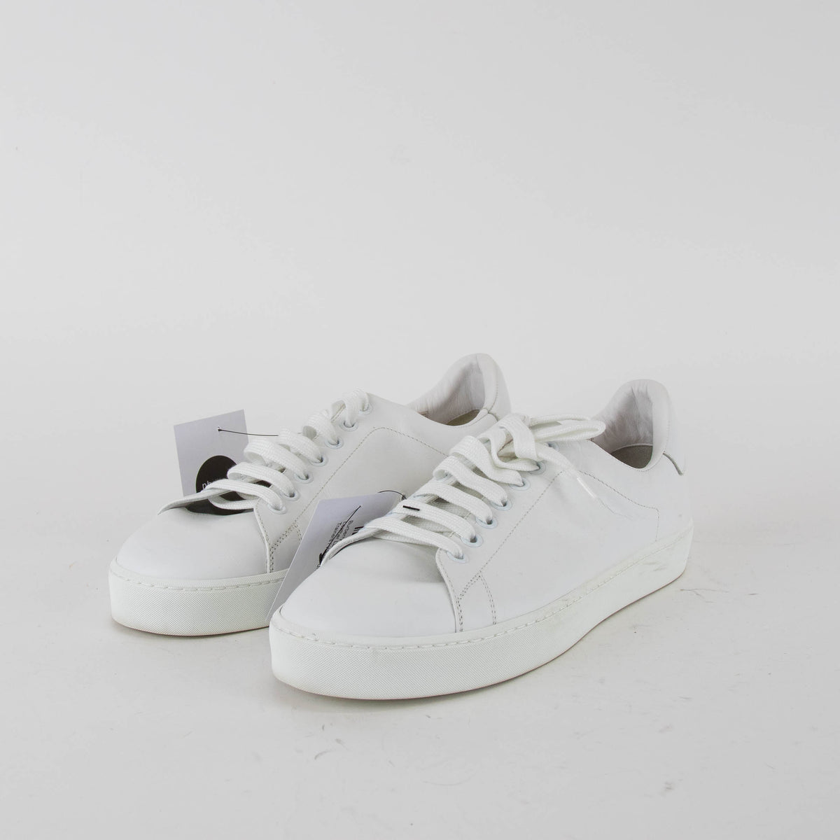 Burberry White Leather Lace Up Trainers